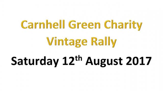 Carnhell Green Charity Vintage Rally will be held from 9am this Saturday, August 12, at fields close to Carnhell Green. Carnhell Green Charity Vintage Rally will be held from 9am this Saturday, August 12, at fields close to Carnhell Green.